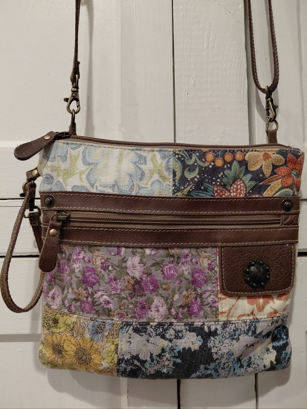 Myra Bag Le Piccolo Patchwork Floral Crossbody Boho Western Purse Convertible
